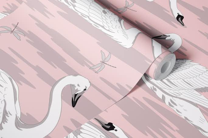 White Swans 10wallpaper roll