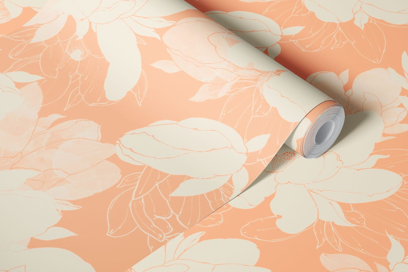 Blooming Peach Fuzz Color B wallpaper roll