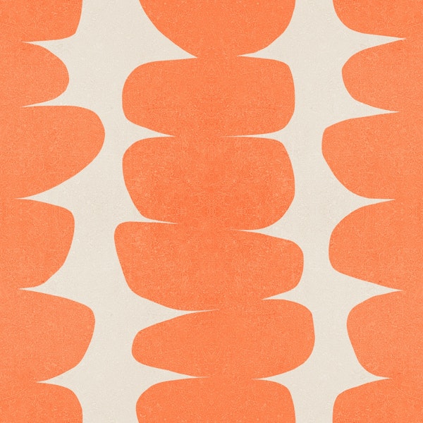 MID-CENTURY ZEN ORANGE PEBBLES WALLPAPER