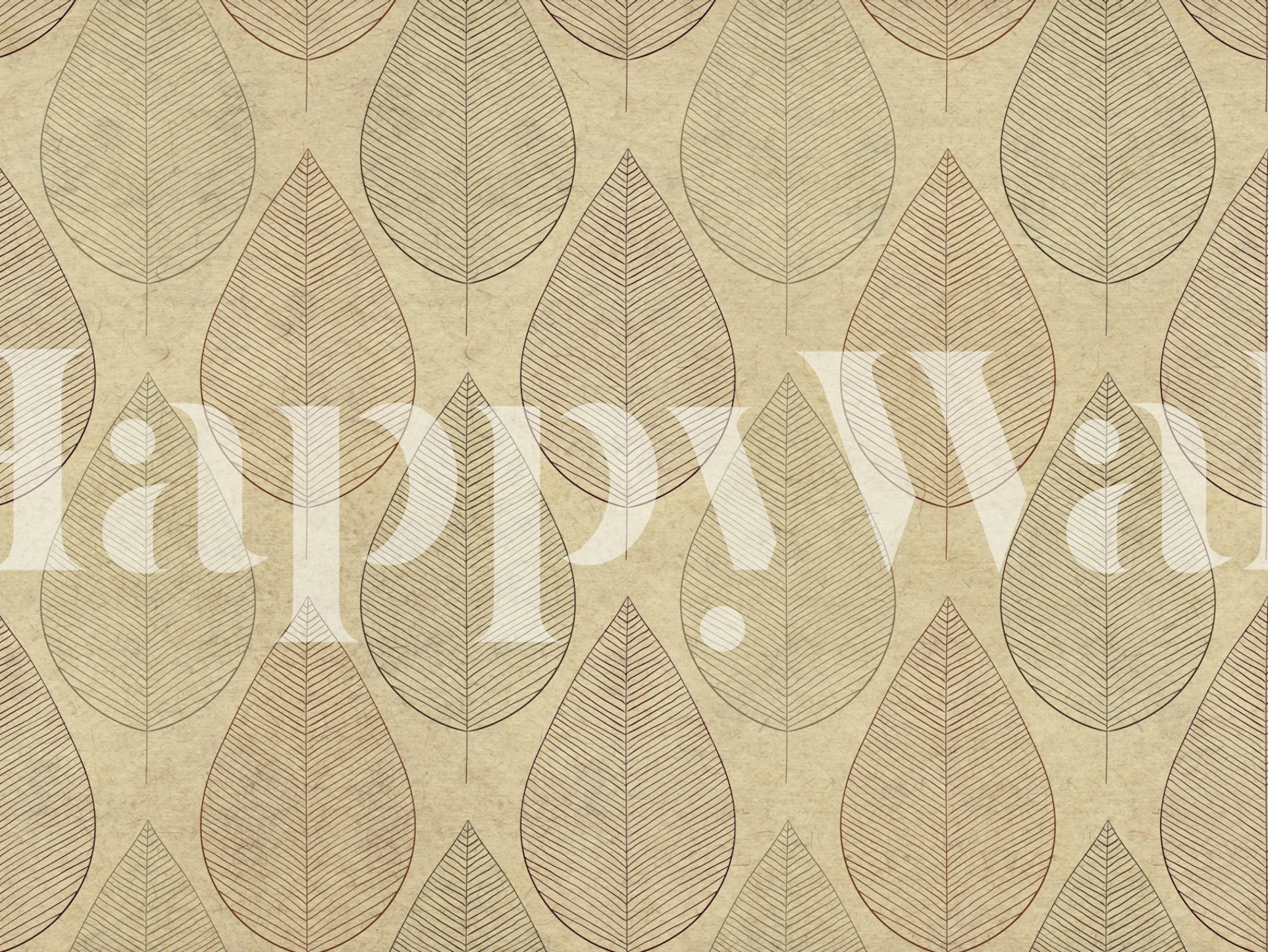 Japandi Leaves -tapetti huoneasetelmassa