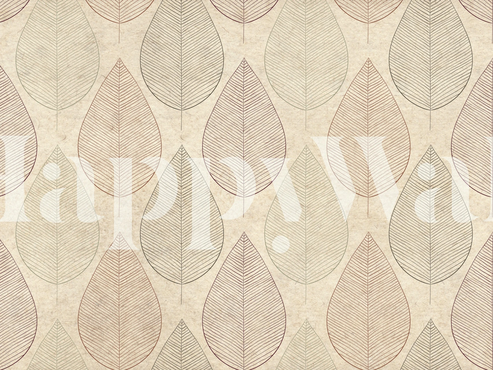 Minimalistic Japandi Leaf wallpaper in a room