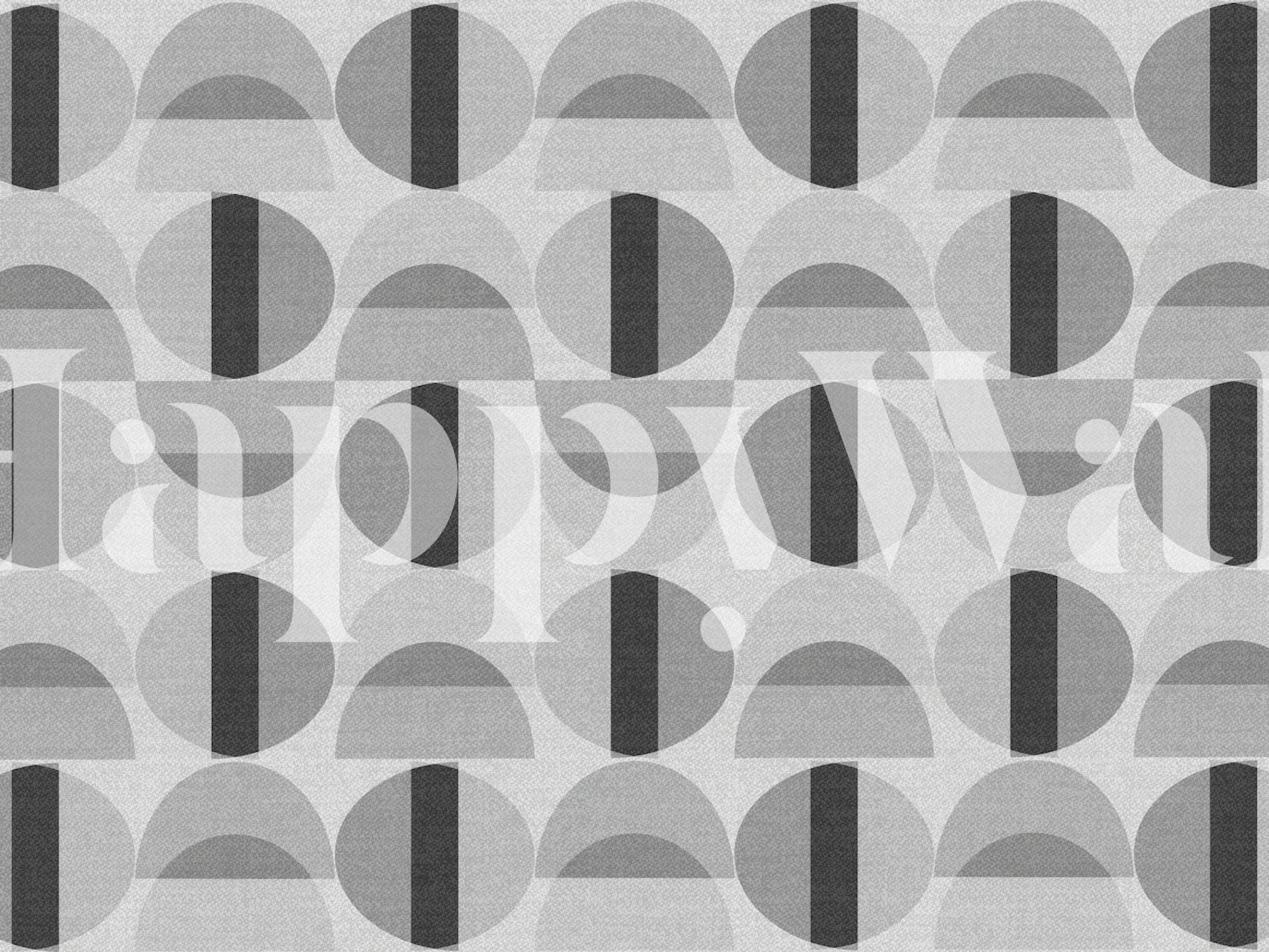 Gray geometric pattern featuring circles and vertical stripes wallpaper