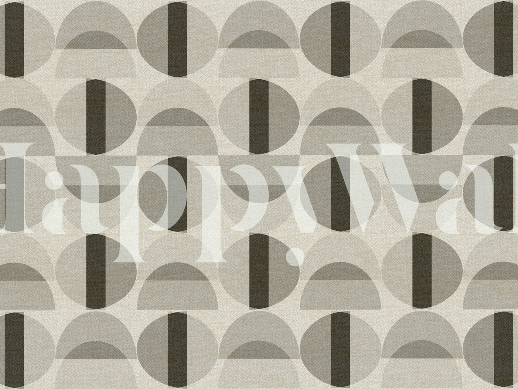 Geometric patterns in gray and brown tones wallpaper