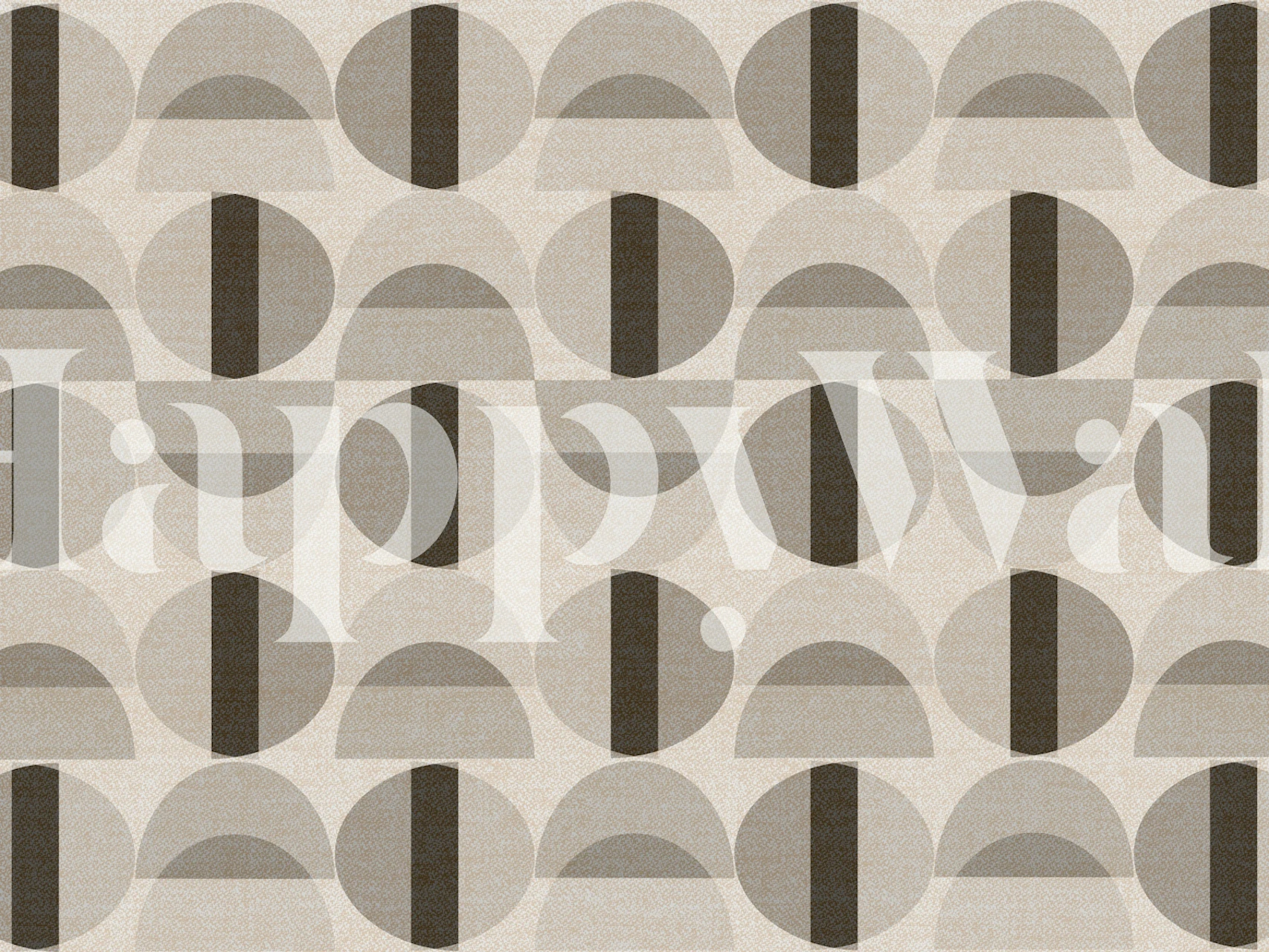 Geometric patterns in gray and brown tones wallpaper