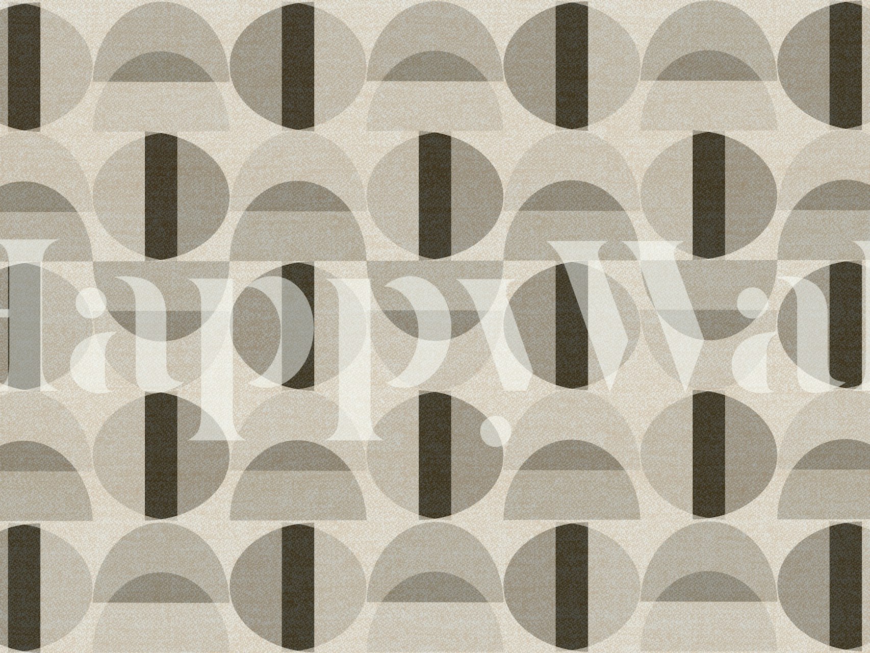 Geometric patterns in gray and brown tones wallpaper