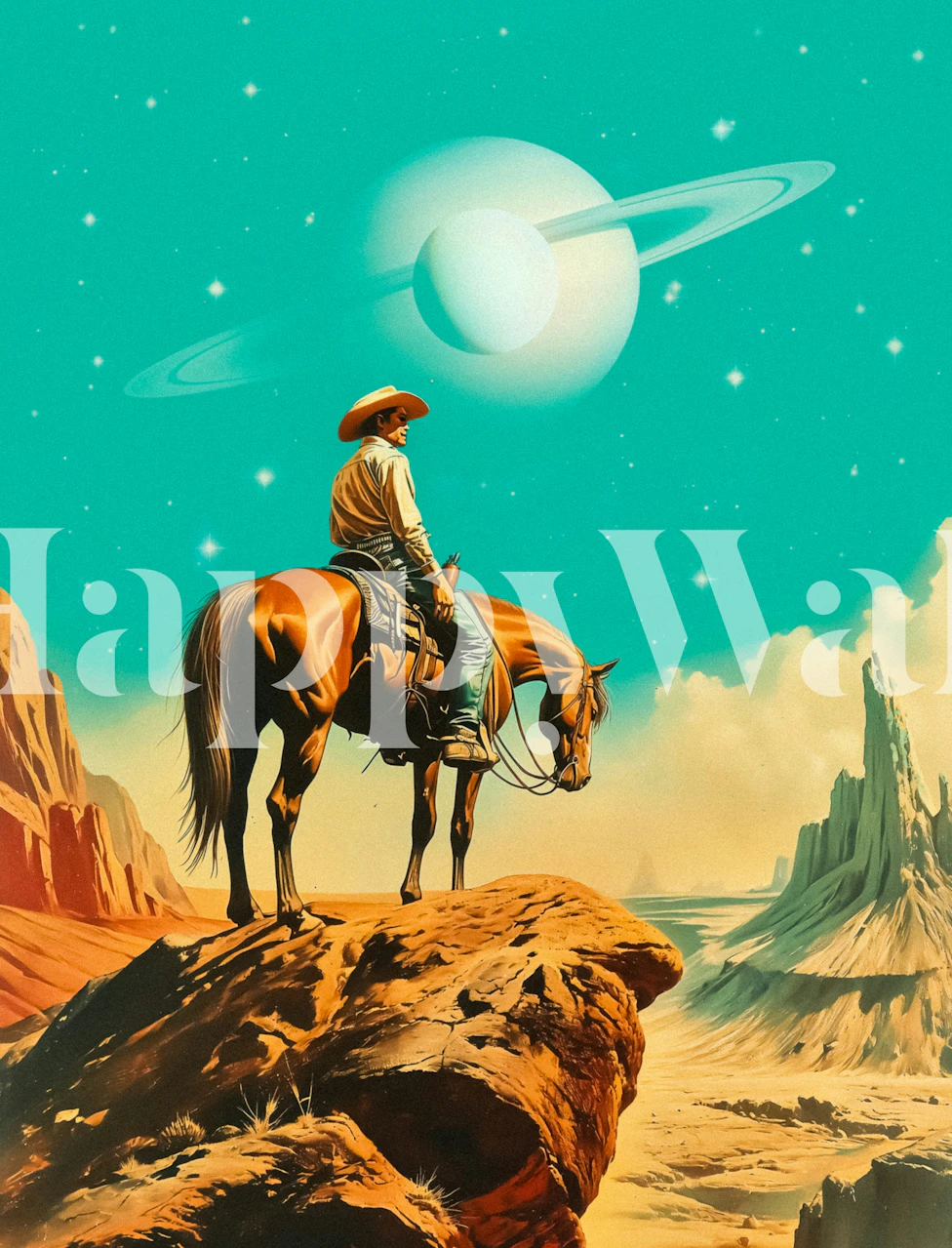 A Western Astronaut papel de parede em um quarto