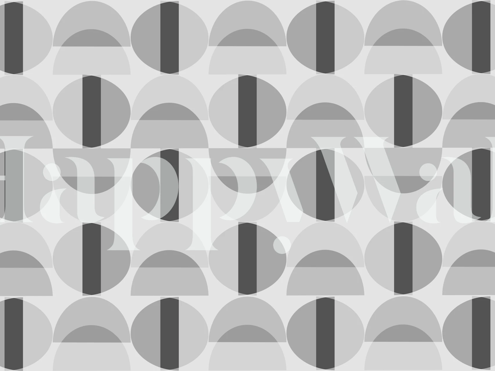 Fototapete mit abstraktem geometrischem Muster in Grau im Mid-Century Modern-Stil