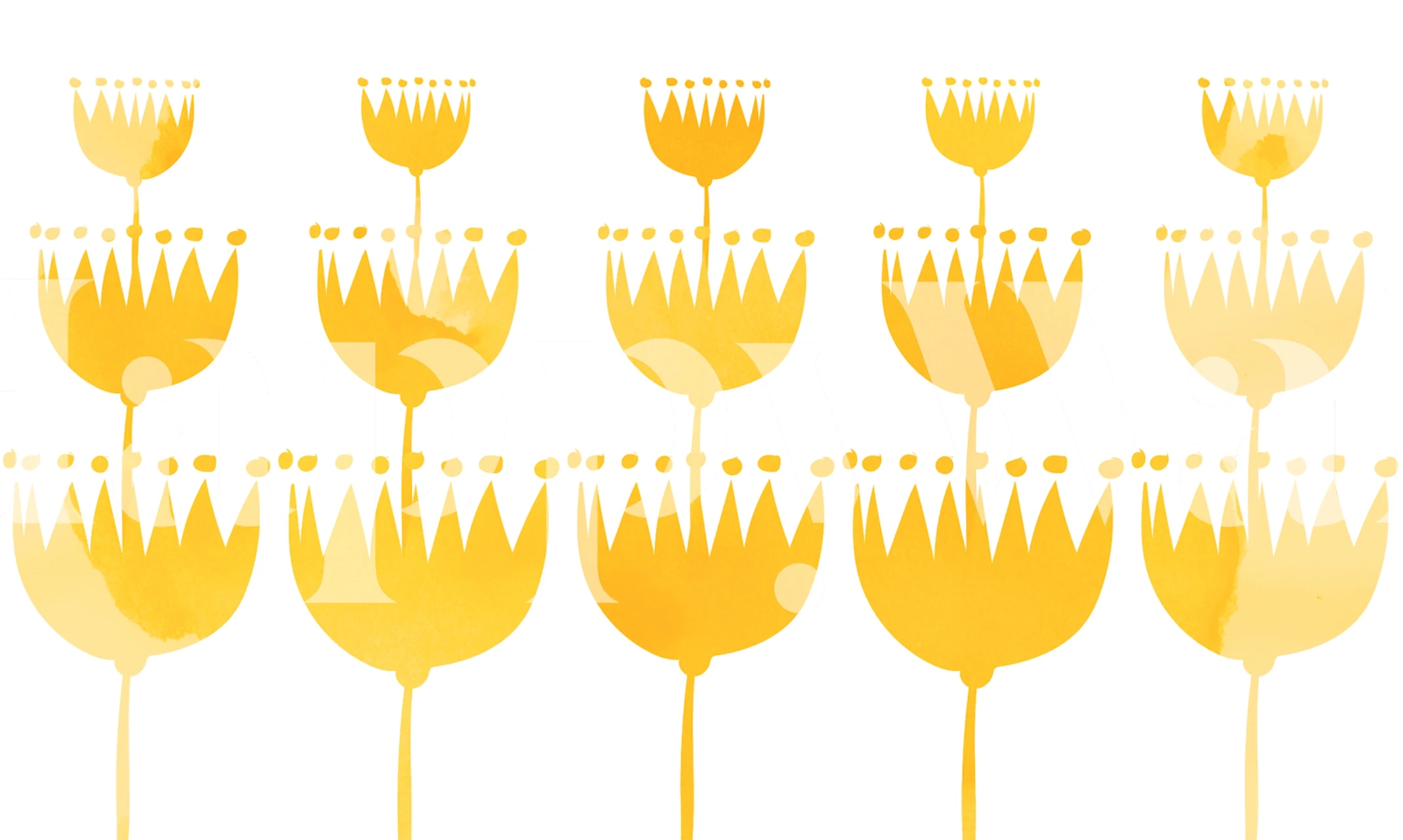 Forenklet solsikkemønster for en lys og munter rominnredning.