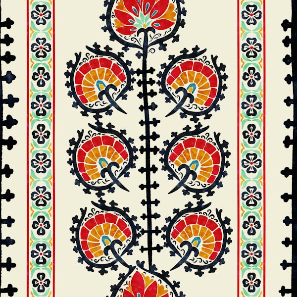 Peacock Tail Suzani light - medium