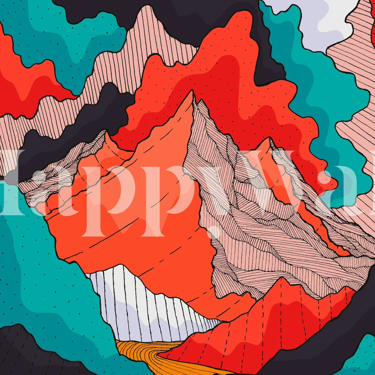 Lines in the clouds wallpaper in a room