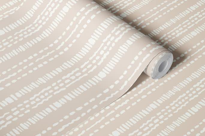 Boho stripe neutral sandwallpaper roll