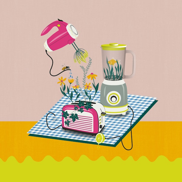 Surreal blooming kitchen