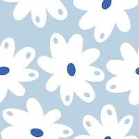 Happy Daisies - Air and Cobalt Blue tapete