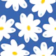 Happy Daisies - Cobalt Blue