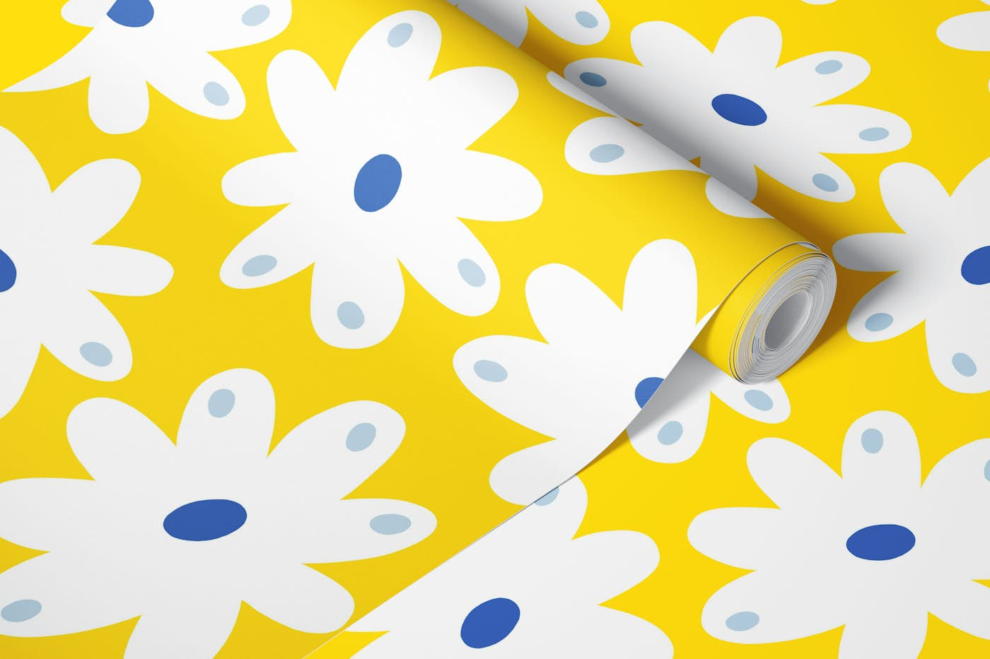 Happy Daisies - Yellow wallpaper roll