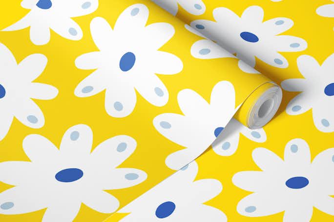 Happy Daisies - Yellowwallpaper roll