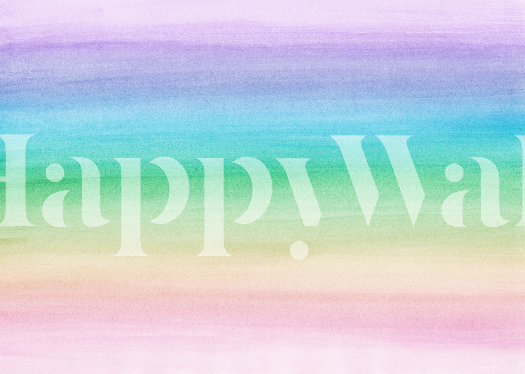 Watercolor pastel rainbow wall mural for a magical room ambiance