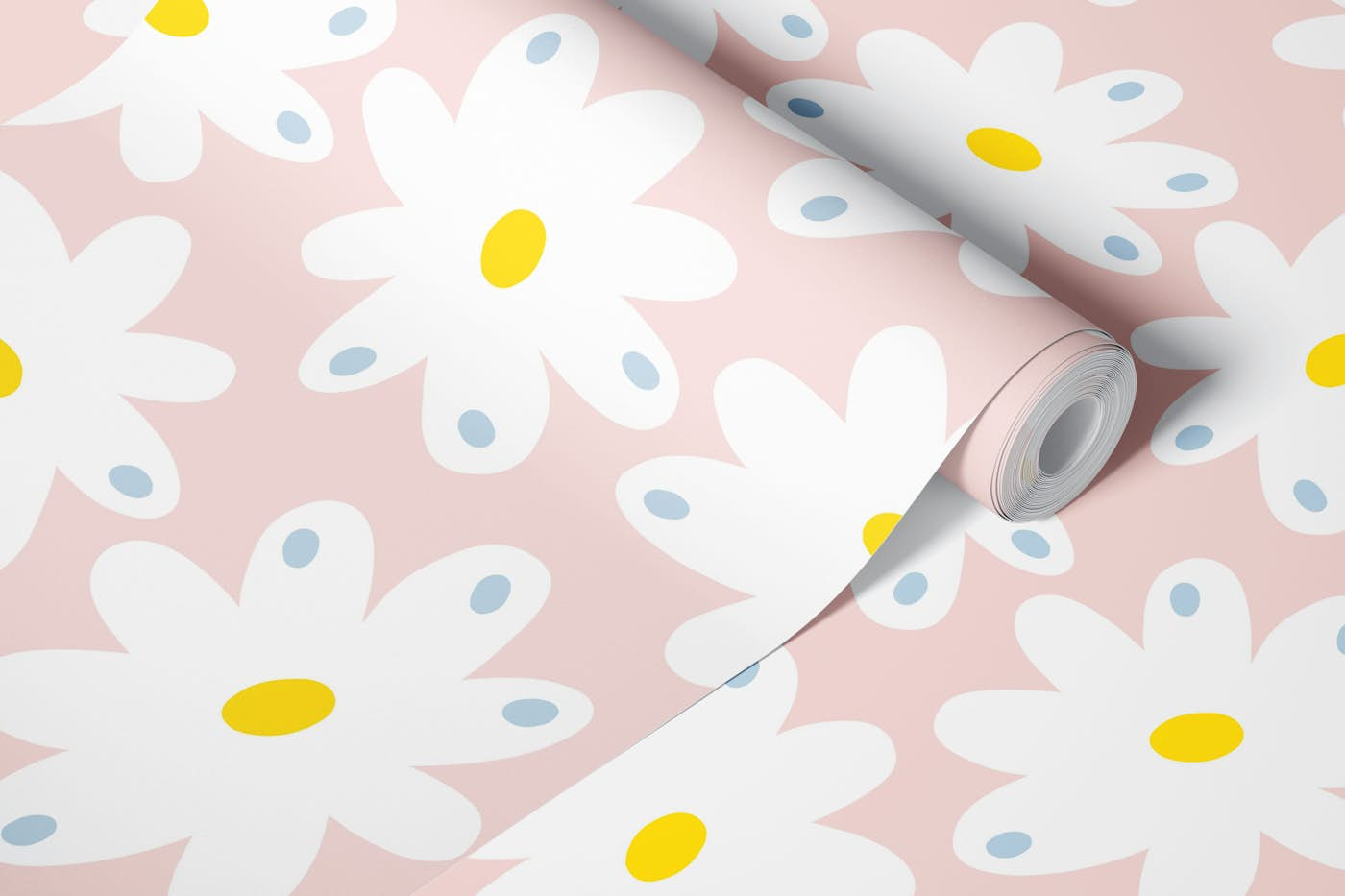 Happy Daisies - Crepe Pink wallpaper roll