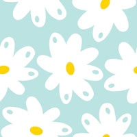 Happy Daisies - Soft Turquoise tapete