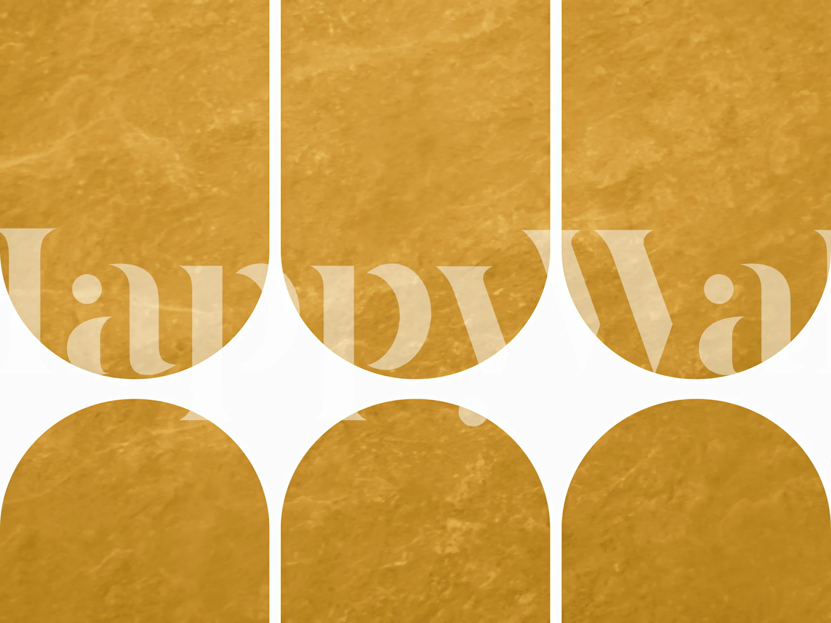 Golden mid-century arches pattern wallpaper
