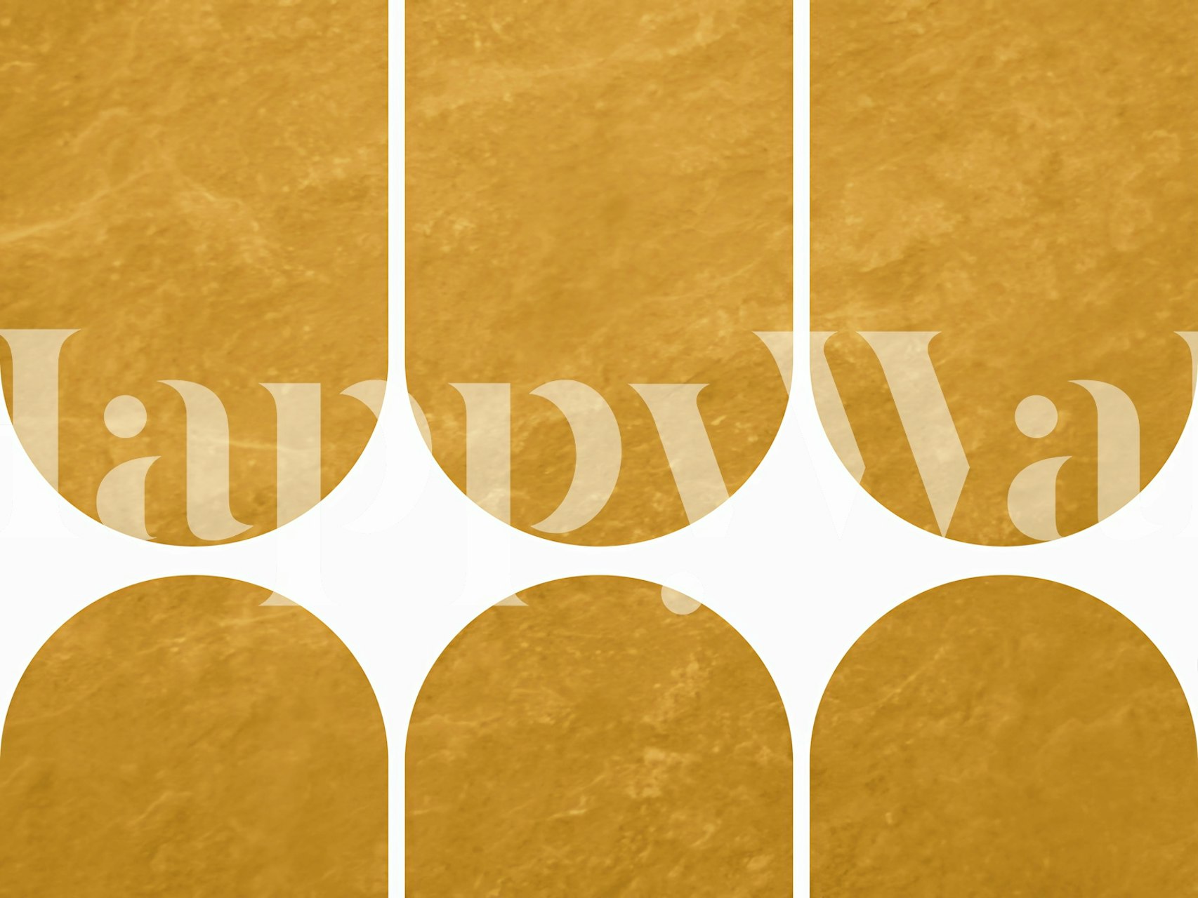 Golden mid-century arches pattern wallpaper