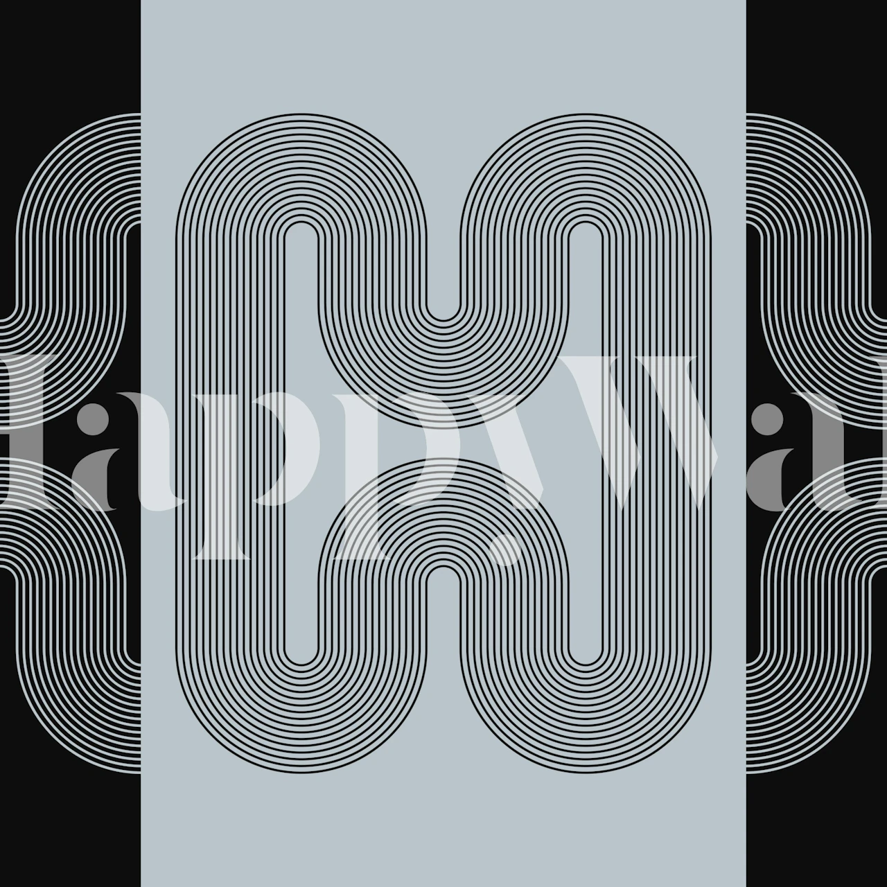 Tapeta Mid-Century Arches Mosaic v místnosti