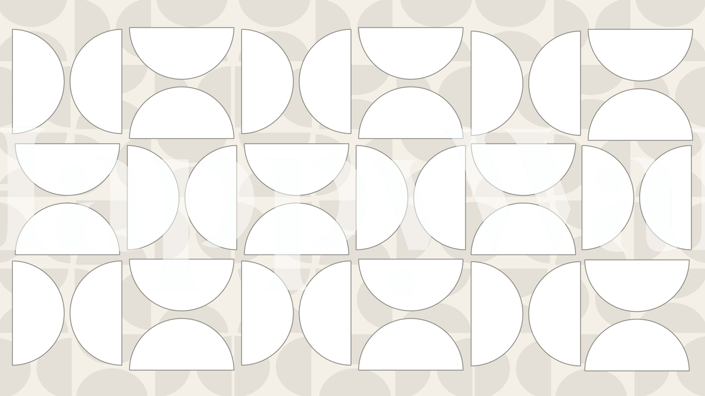 Geometric half-circle pattern on neutral wallpaper