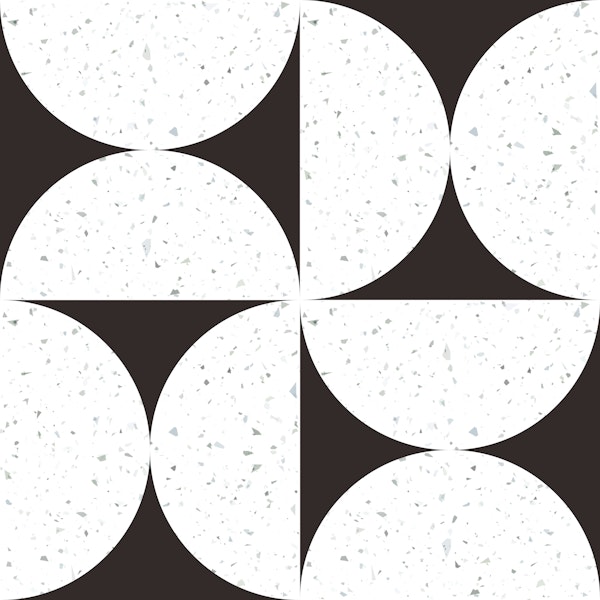 Layered Black White Mid-Century Rounds
