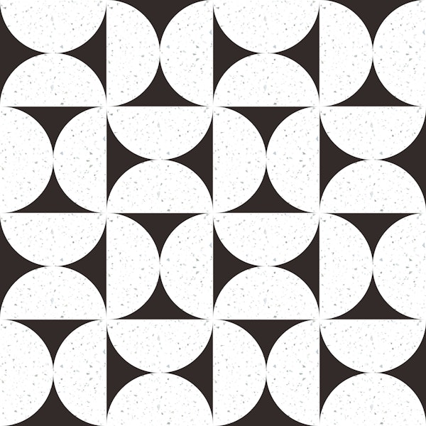 Layered Black White Mid-Century Rounds