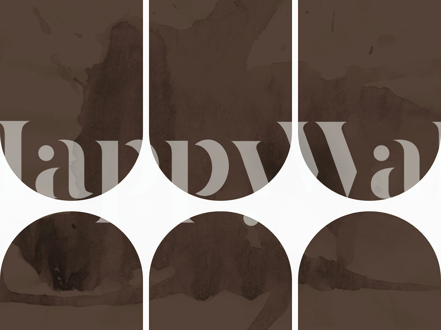 70s Brown Mid-Century Arches wallpaper in a room