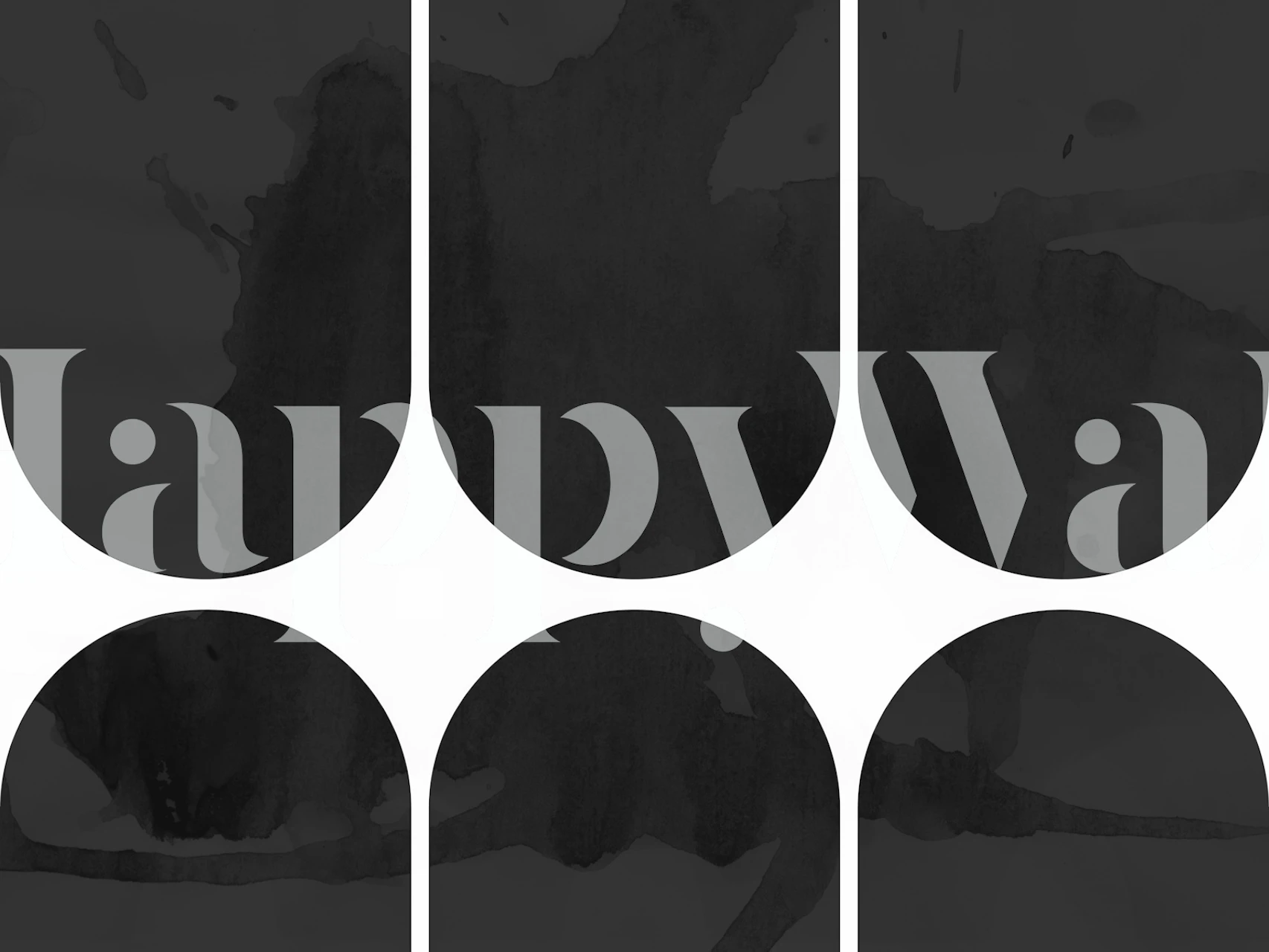 Black and white mid-century geometric arches wallpaper