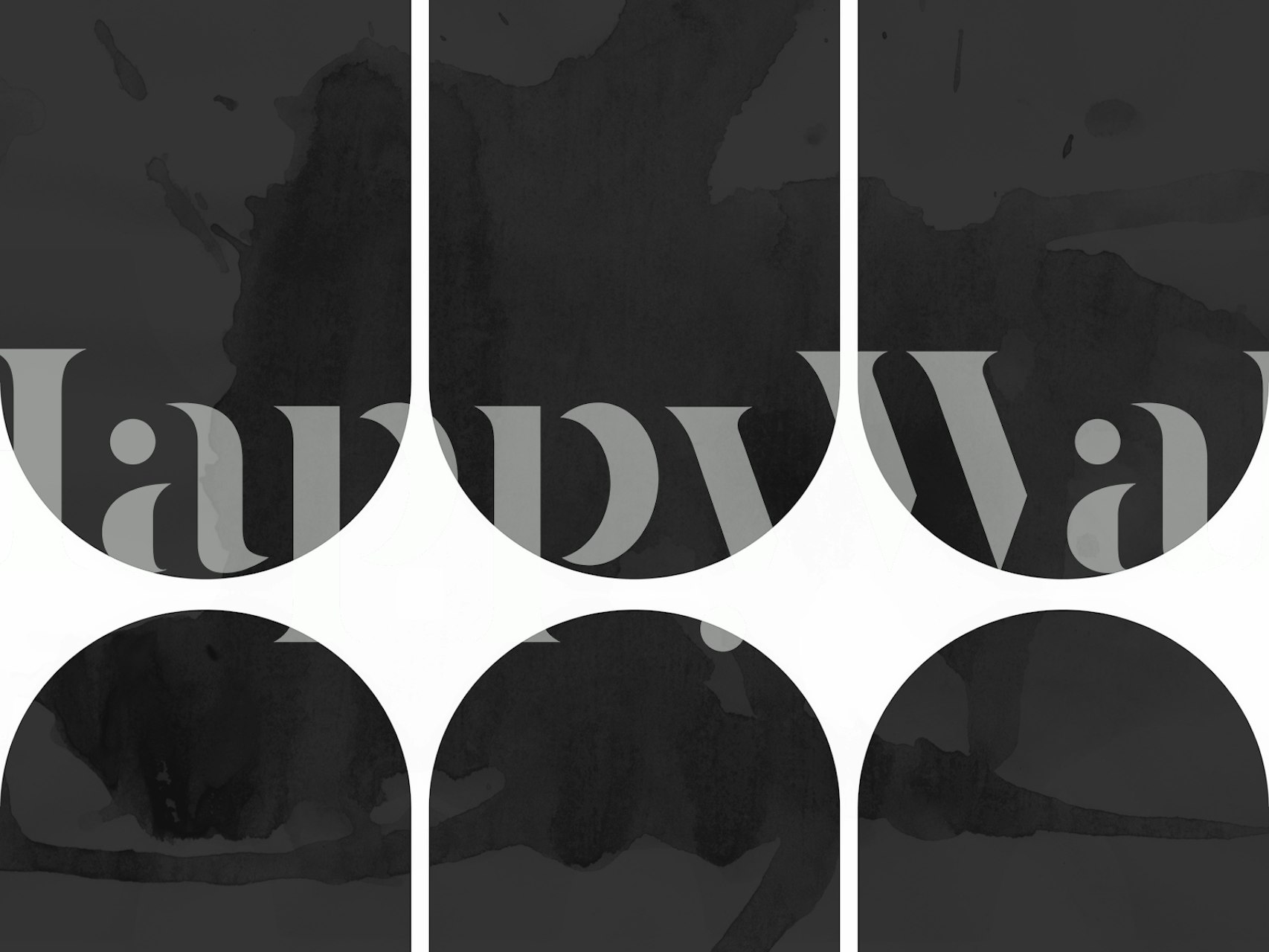 Black and white mid-century geometric arches wallpaper