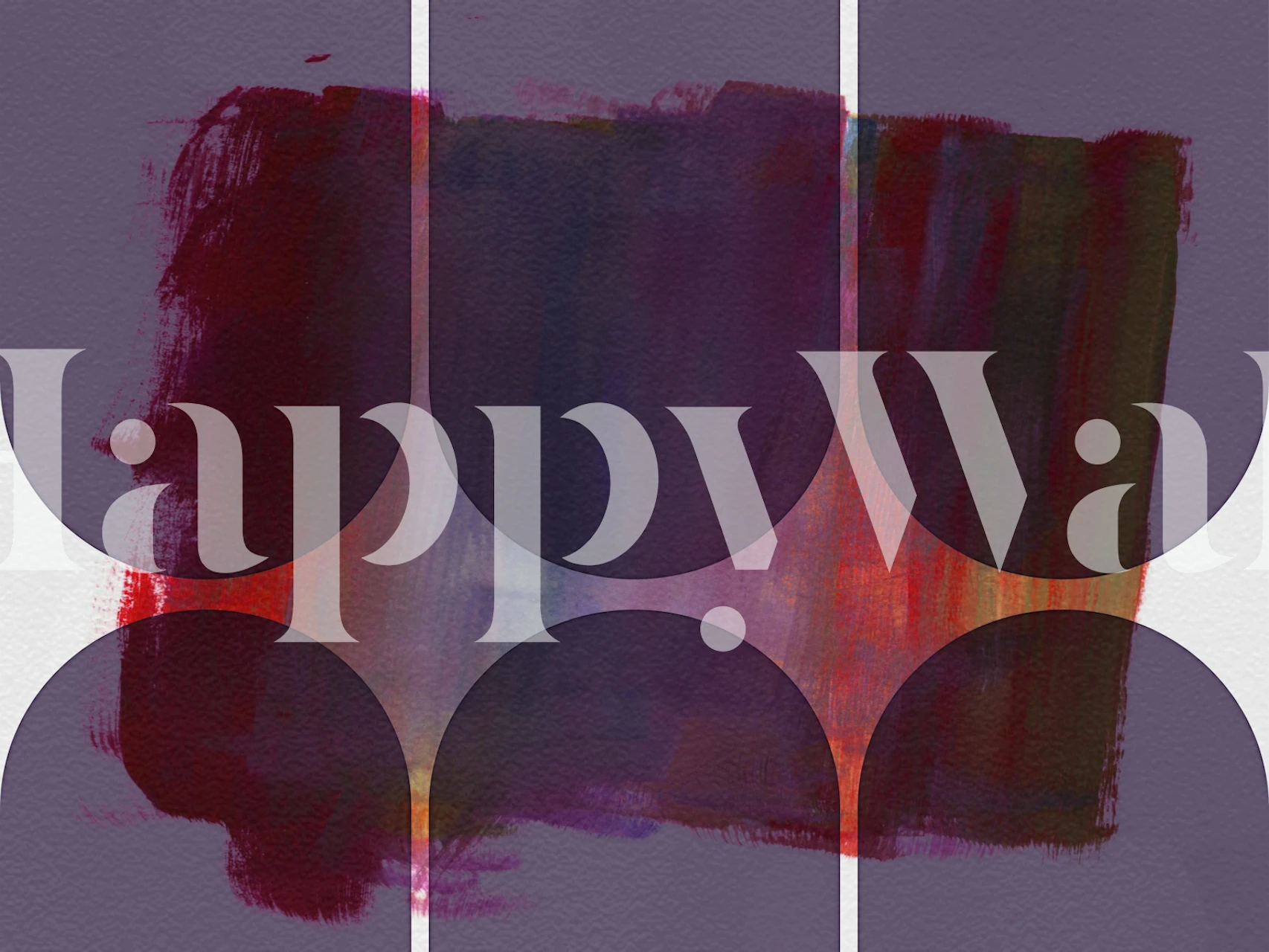 Mid-Century Arches Grunge wallpaper in a room