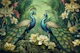 Peacocks Mystic Green Jungle Garden