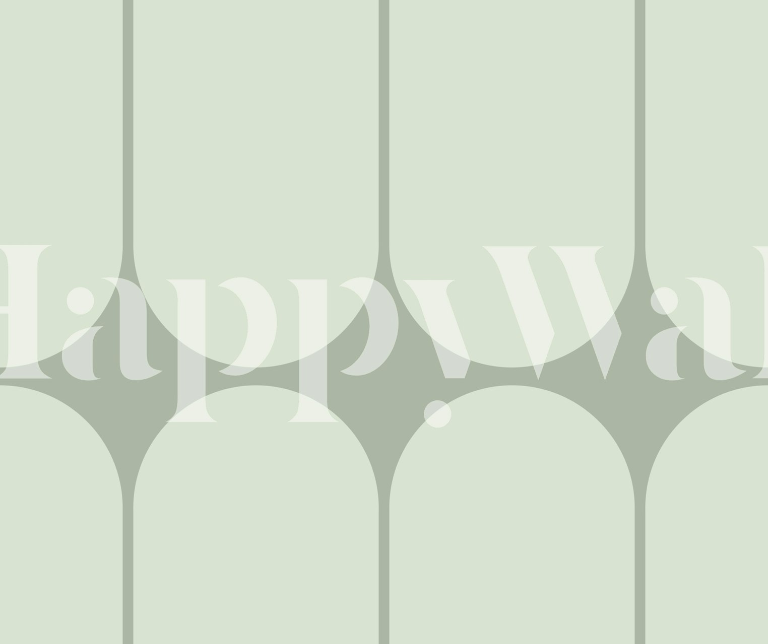 Soft neutral arches wall mural in mid-century style