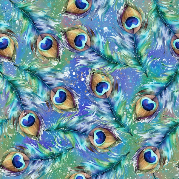 Watercolors Peacock Feathers 5