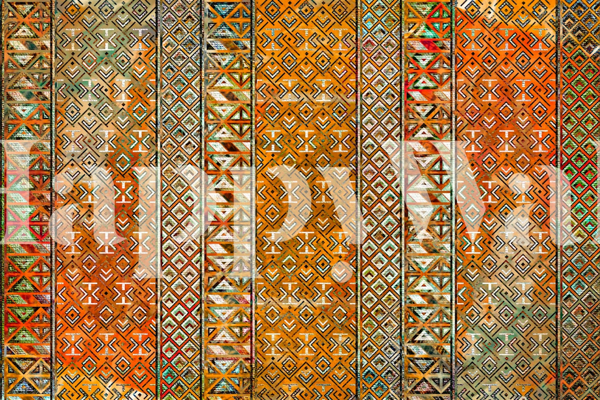 Antique Japanese Kimono Tribal wallpaper in a room