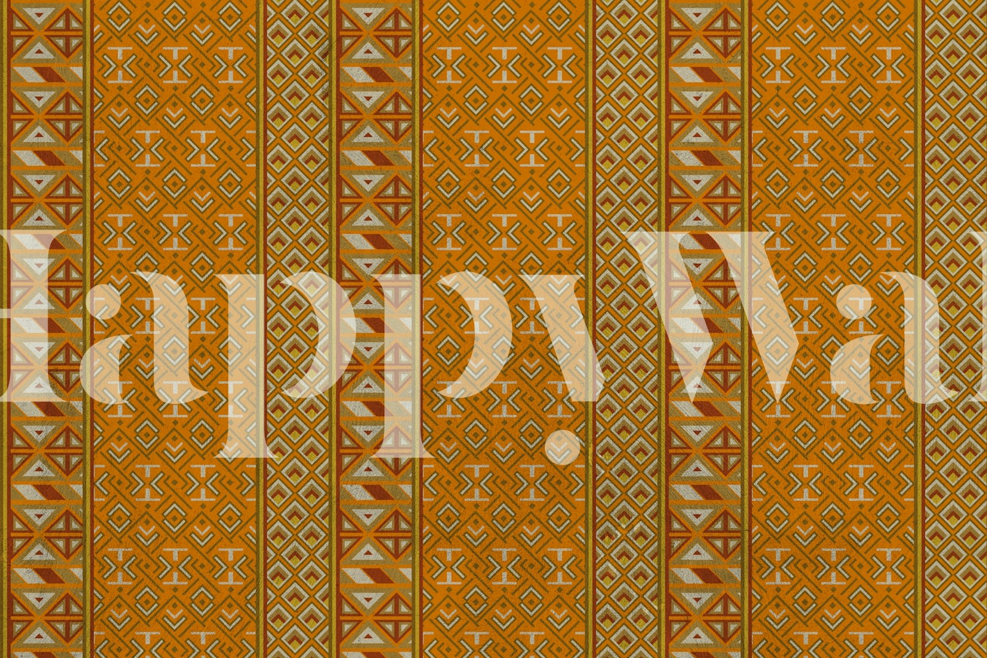 ταπετσαρία Japanese Luxury Tribal Carpet σε ένα δωμάτιο