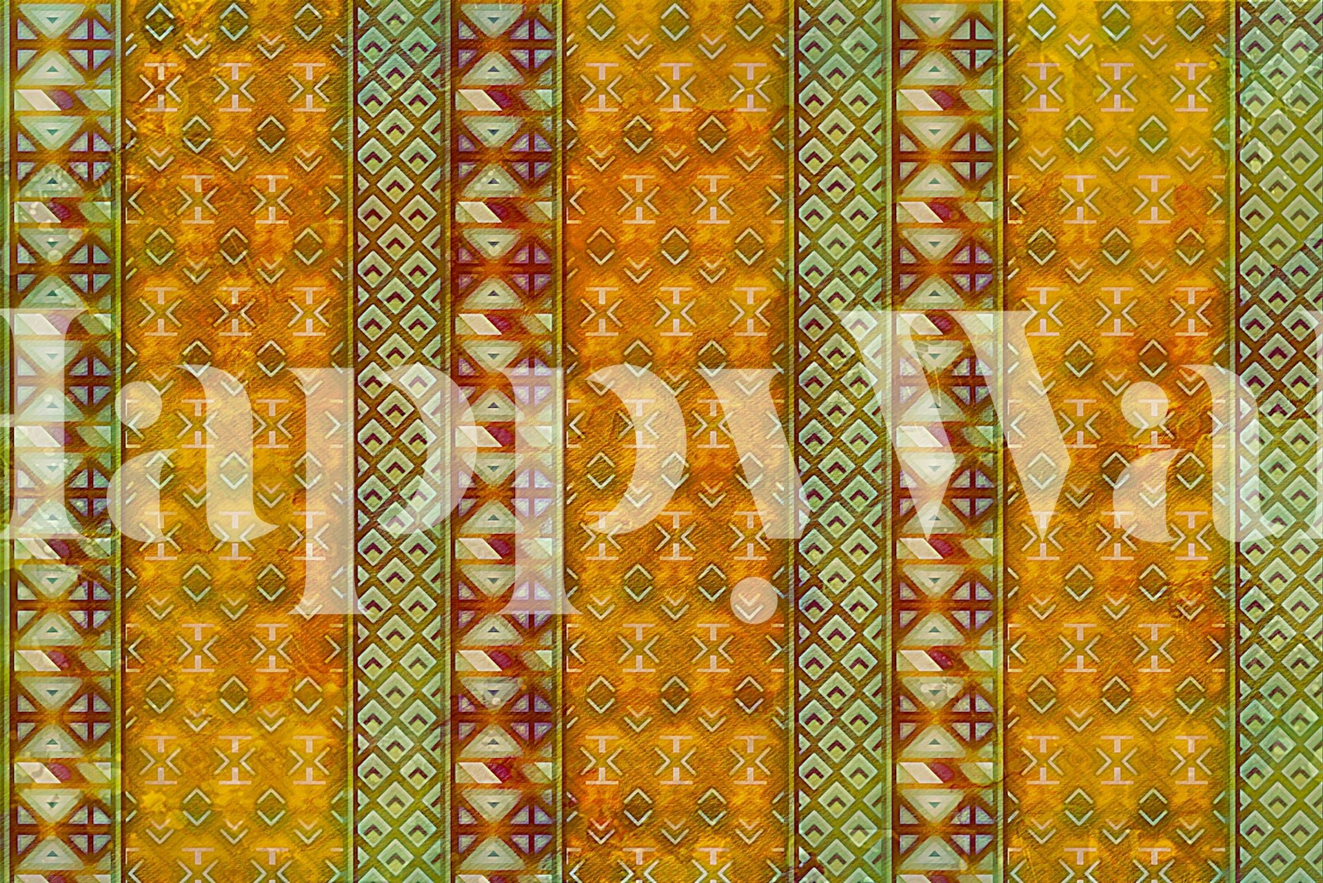 Japanese luxury kimono fabric wallpaper in a room