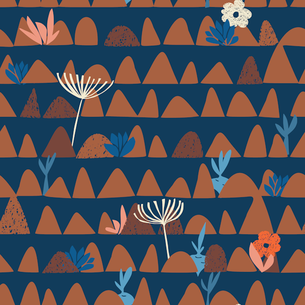 Minimalistic farmland dark blue