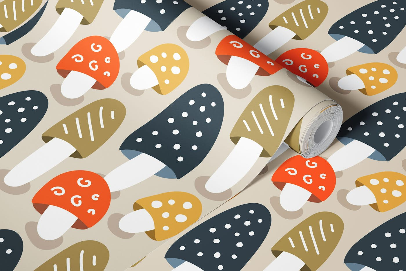 Playful mushrooms / 3049 A wallpaper roll