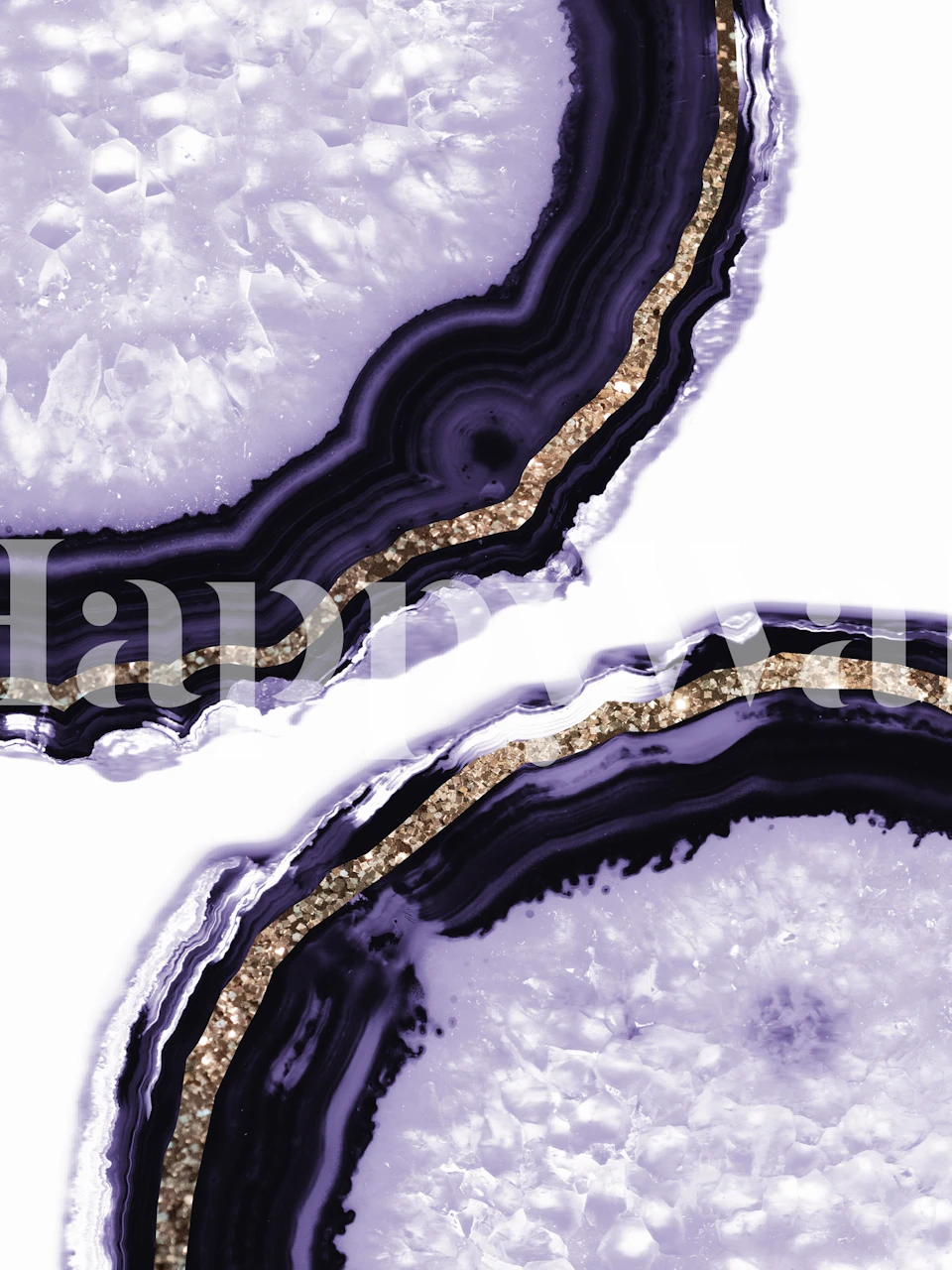 Black and gold agate slice pattern wall mural for luxurious interior decor