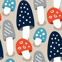 Playful mushrooms / 3049 C tapete