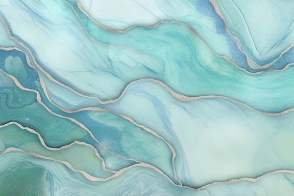 Marble Luxury Glam Aqua Turquoise