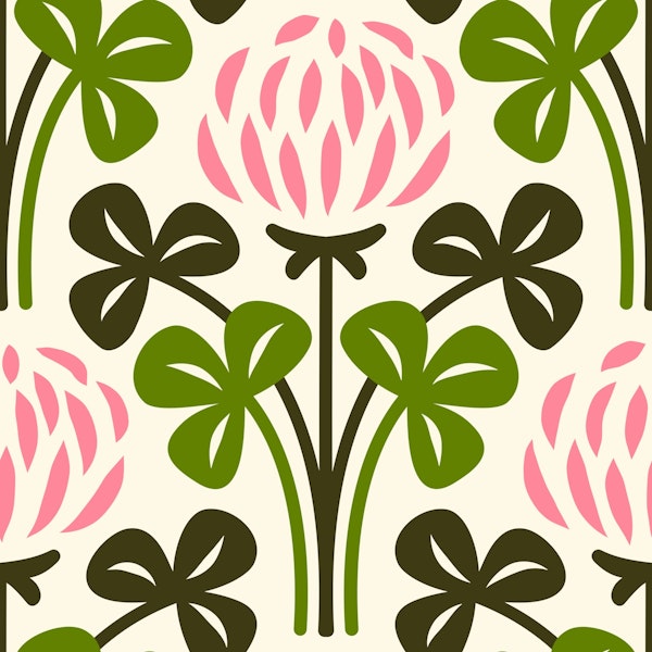 Pink clovers pattern / 3050 A