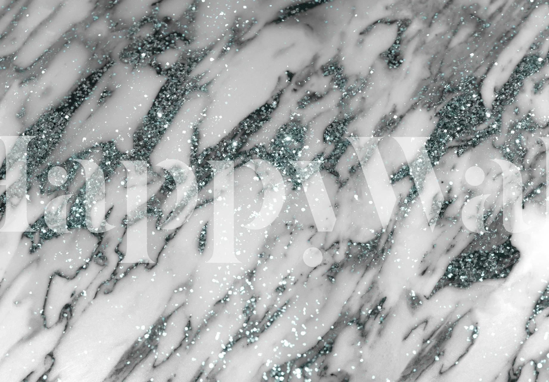 White Marble Light Blue tapetdesign
