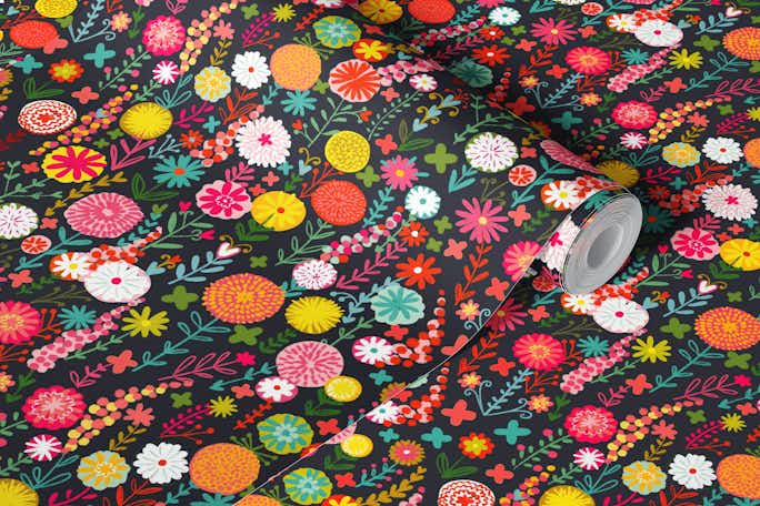 spring happy garden flower carpet – darkwallpaper roll