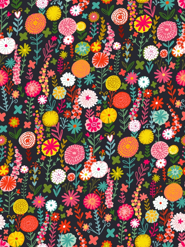 spring happy garden flower carpet – dark