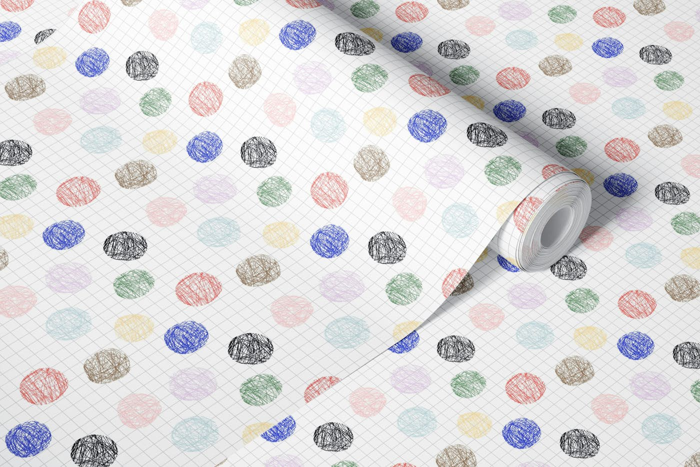 Pencil Pattern Circle Mini wallpaper roll