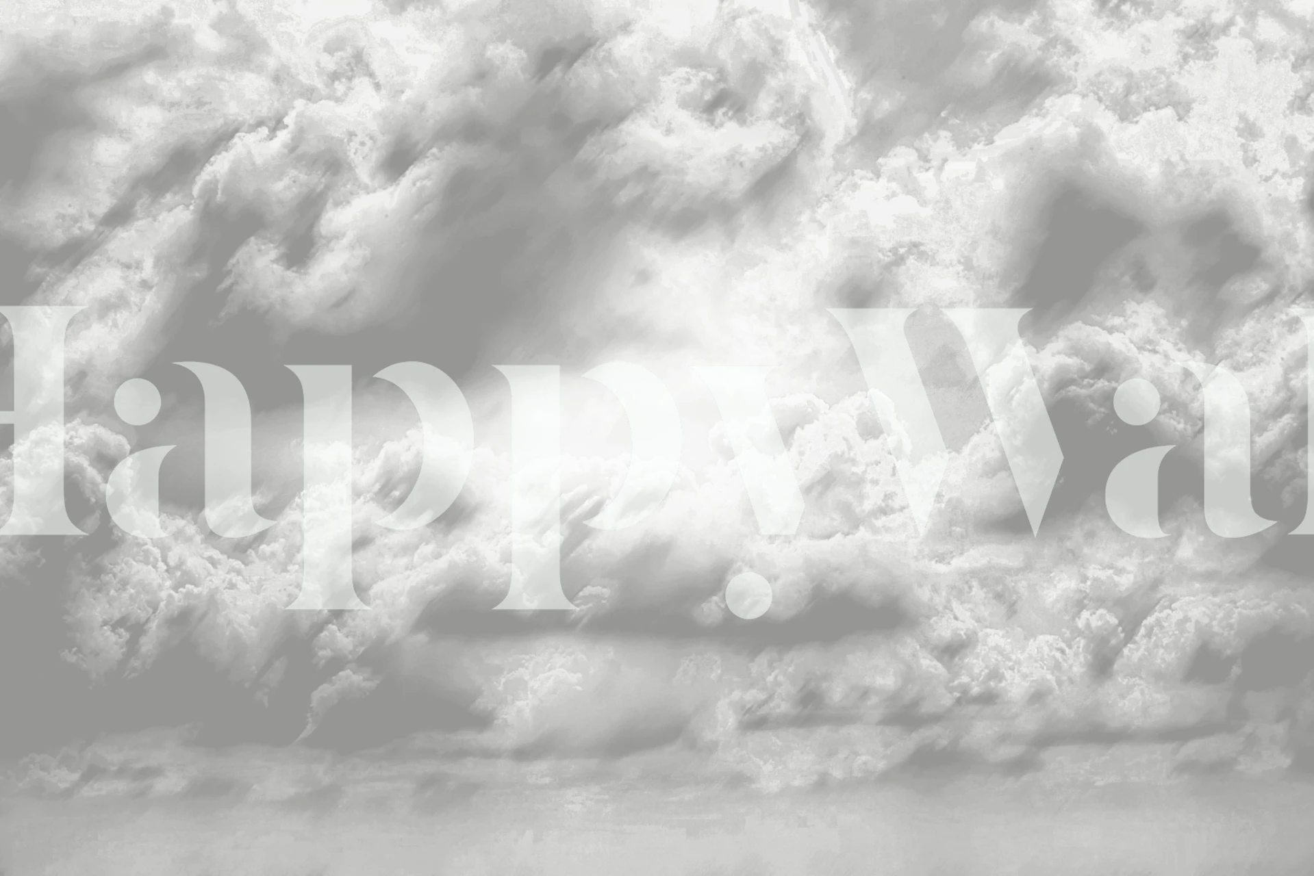 Soft gray and white cloud patterns on wallpaper